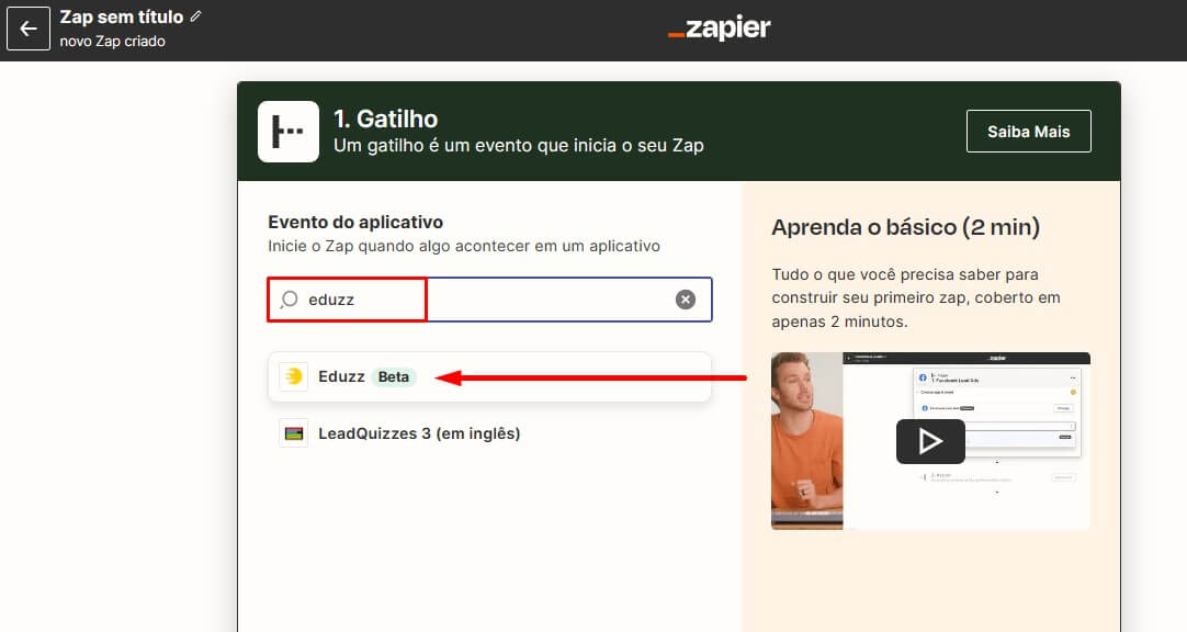 Eduzz Zapier App on listing